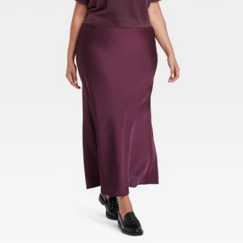 A New Day- Burgundy Slip Skirt
